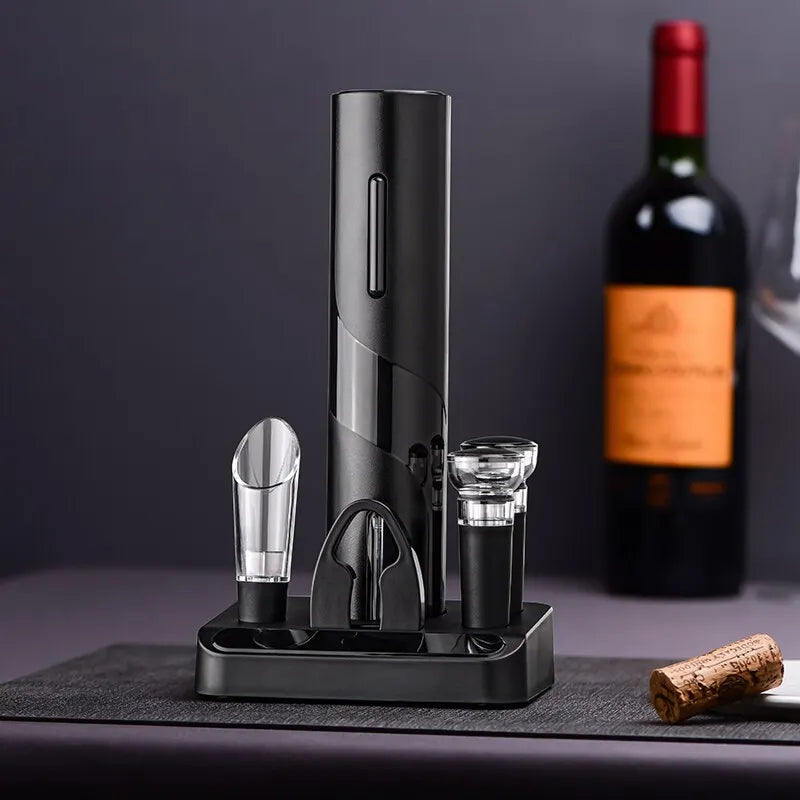Automatic wine opener in black