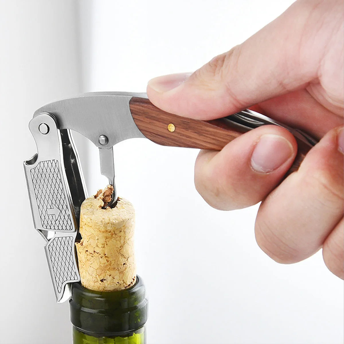 Wooden handle cocksrew