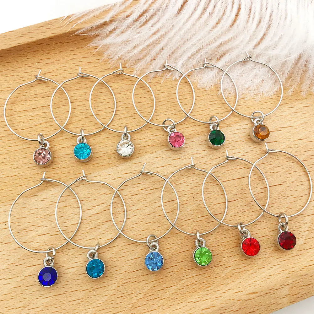 Multicoloured Crystal Wine Glass Charms