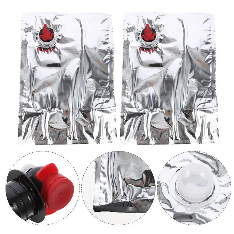 3L Foil Wine Dispenser Bags with Tap – Pack of 10