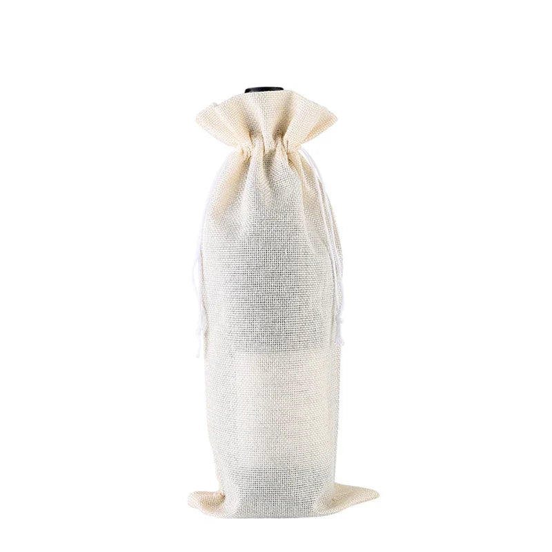 Fabric Drawstring Wine Gift Bags