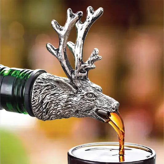 Novelty Silver Deer Head Wine Pourer