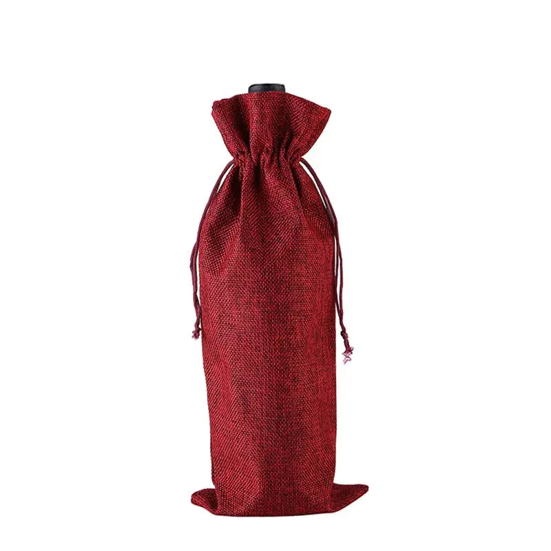 Fabric Drawstring Wine Gift Bags