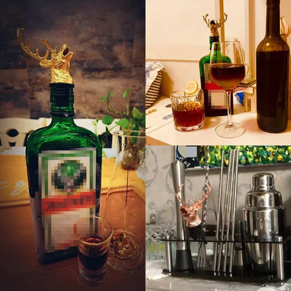 Novelty Silver Deer Head Wine Pourer