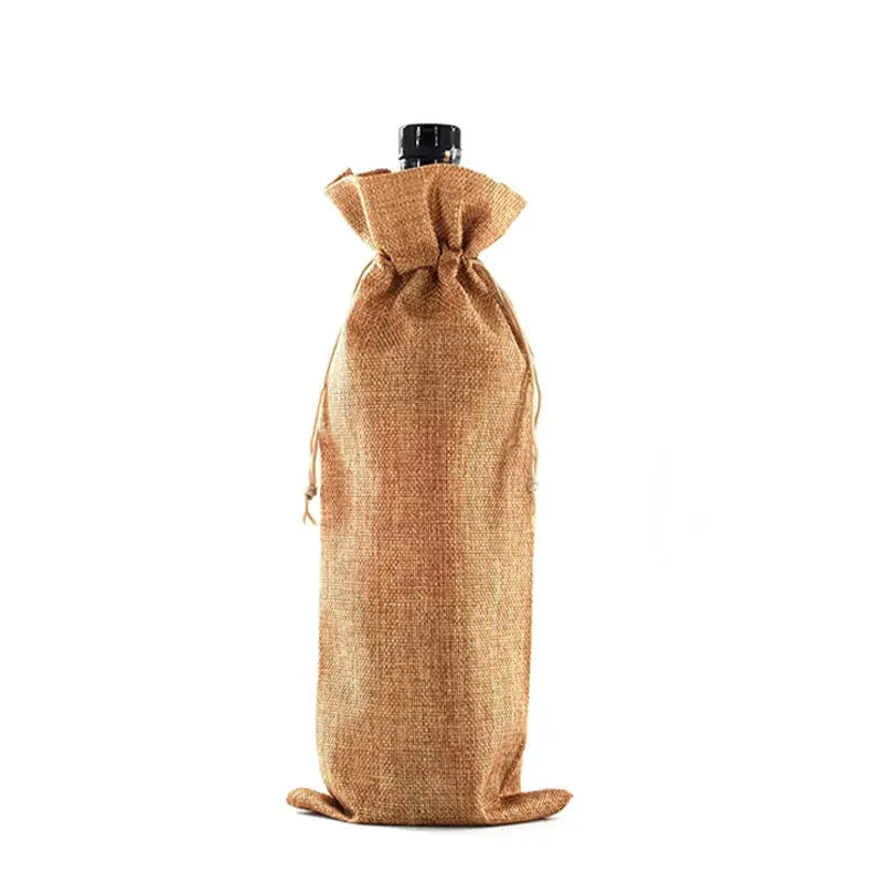 Fabric Drawstring Wine Gift Bags