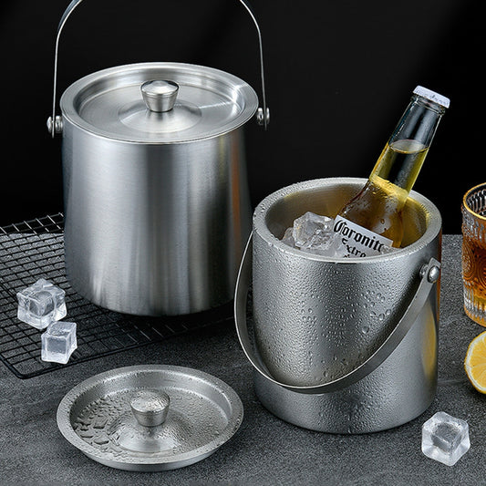 1.6L Stainless Steel Insulated Ice Bucket with Lid